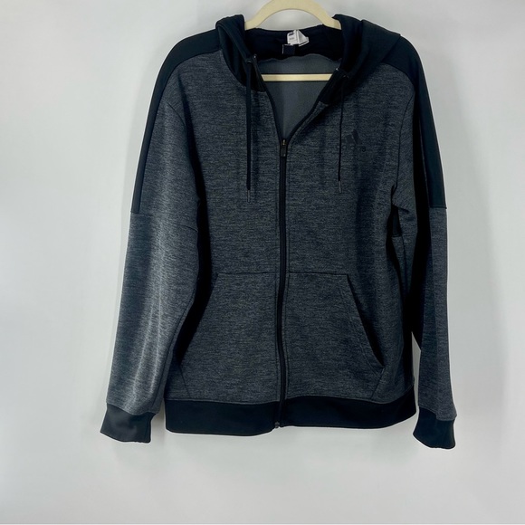 adidas Other - Adidas Mens Zip Up Jacket Hoodie Sweatshirt Mens Large Gray Black